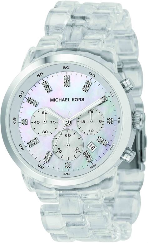 michael kors clear strap watch.